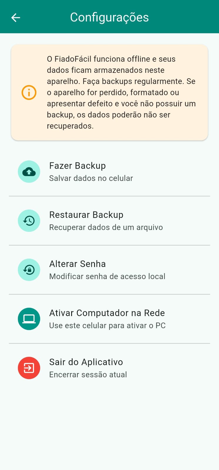 Tela 1 do Fiado Fácil