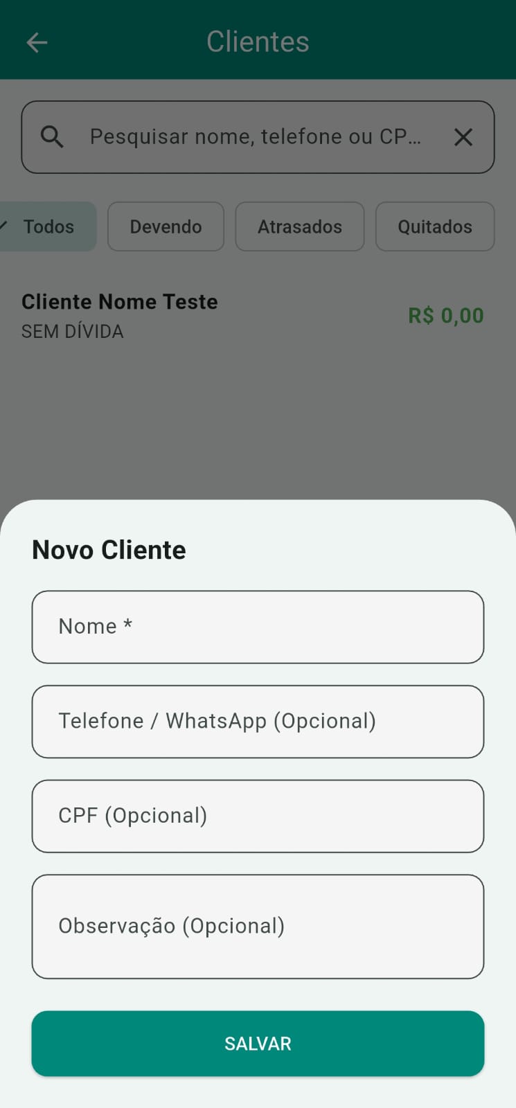 Tela 2 do Fiado Fácil
