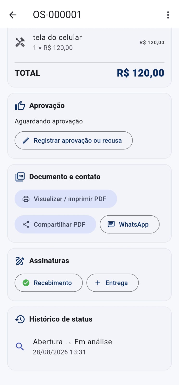 Tela 2 do OS Fácil