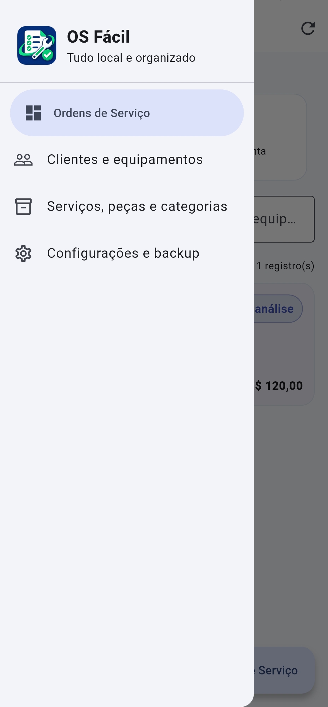 Tela 4 do OS Fácil