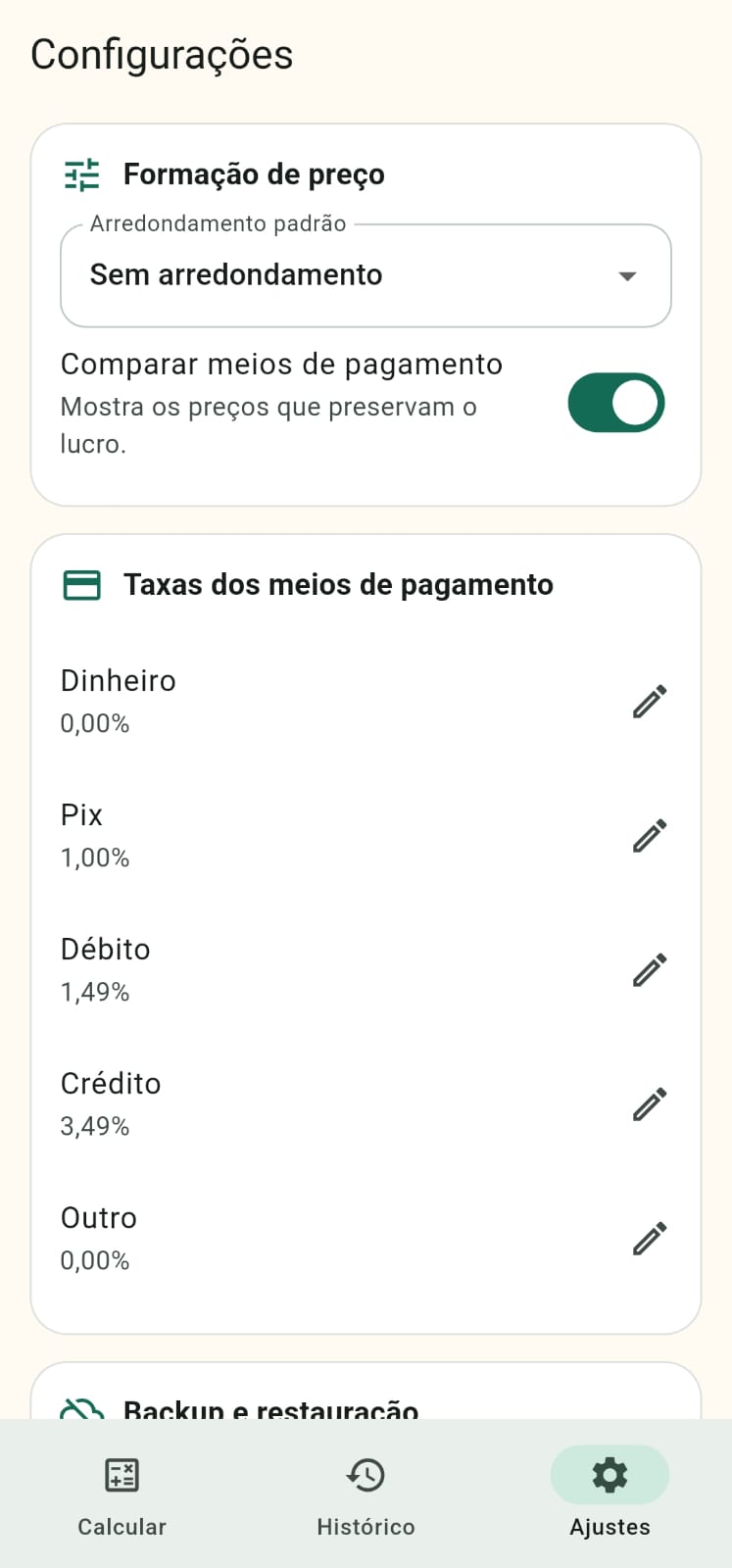 Tela 2 do Preço Ideal