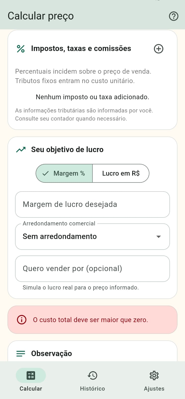 Tela 4 do Preço Ideal